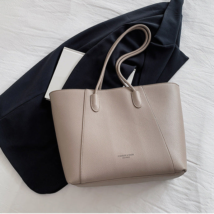 Eboo Sewing Line Simplicity PU Ladies Tote Bags Zipper Shoulder Bags For Women