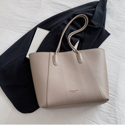 Eboo Sewing Line Simplicity PU Ladies Tote Bags Zipper Shoulder Bags For Women