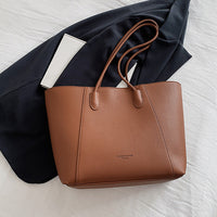 Eboo Sewing Line Simplicity PU Ladies Tote Bags Zipper Shoulder Bags For Women