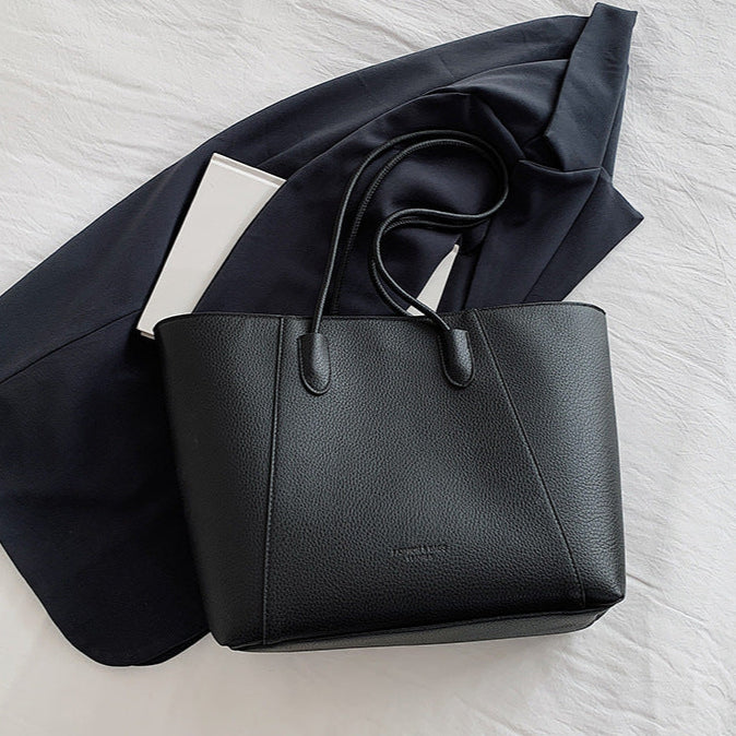Eboo Sewing Line Simplicity PU Ladies Tote Bags Zipper Shoulder Bags For Women