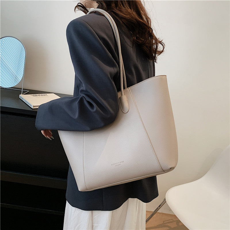Eboo Sewing Line Simplicity PU Ladies Tote Bags Zipper Shoulder Bags For Women
