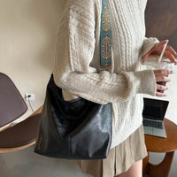 Eboo Wide Strap Shoulder Bag for Women Crossbody Bags Large Capacity Retro PU Leather Handbag for Shopping Travel