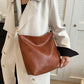 Eboo Wide Strap Shoulder Bag for Women Crossbody Bags Large Capacity Retro PU Leather Handbag for Shopping Travel
