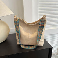 Eboo Wide Strap Shoulder Bag for Women Crossbody Bags Large Capacity Retro PU Leather Handbag for Shopping Travel
