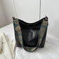 Eboo Wide Strap Shoulder Bag for Women Crossbody Bags Large Capacity Retro PU Leather Handbag for Shopping Travel