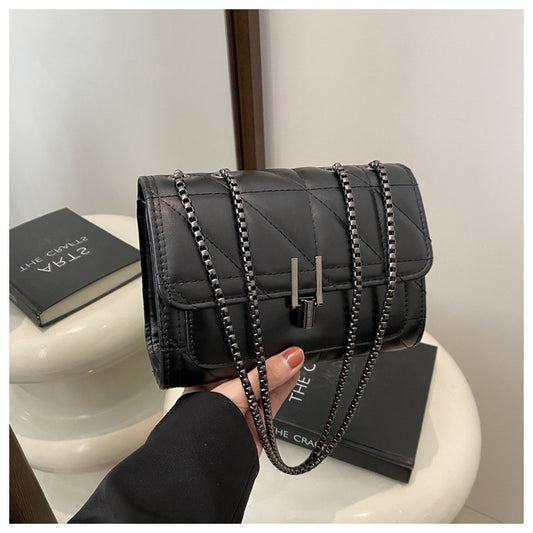 Eboo Classic Quilted Square Flap Shoulder Bag – Solid Color Chain Handbag for Women (Free Delivery)