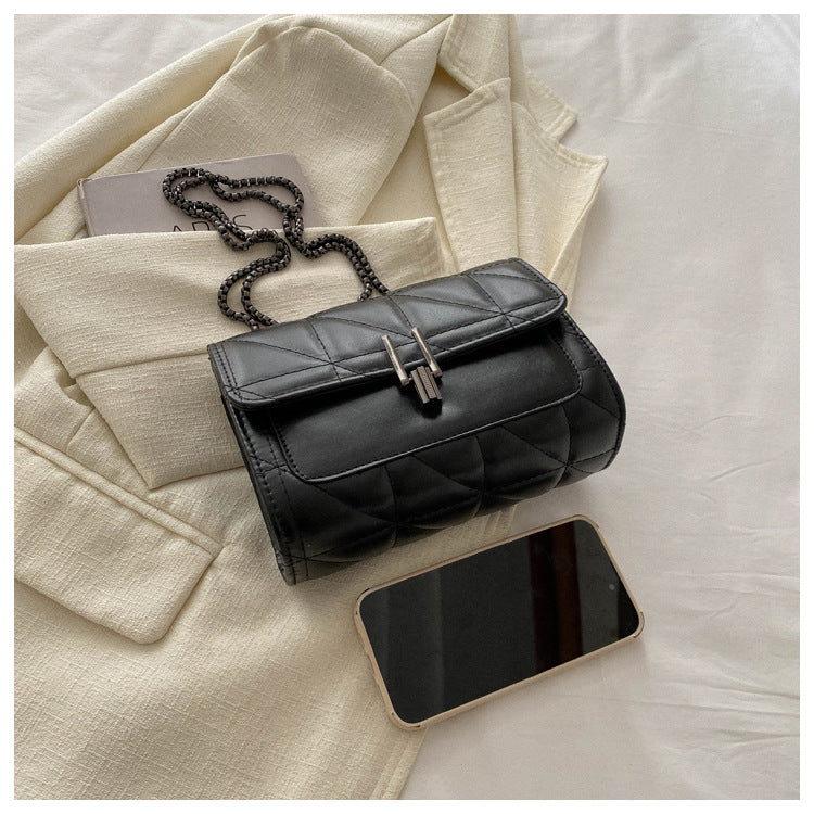 Eboo Classic Quilted Square Flap Shoulder Bag – Solid Color Chain Handbag for Women (Free Delivery)