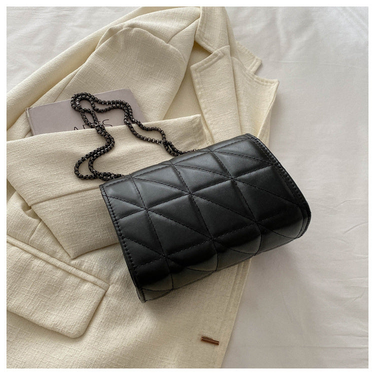 Eboo Classic Quilted Square Flap Shoulder Bag – Solid Color Chain Handbag for Women (Free Delivery)