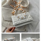 Elegant Embossed Chain Shoulder Bag – Small Square Flap Crossbody for Casual & Travel Use
