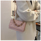 Elegant Embossed Chain Shoulder Bag – Small Square Flap Crossbody for Casual & Travel Use