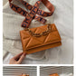 Elegant Embossed Chain Shoulder Bag – Small Square Flap Crossbody for Casual & Travel Use