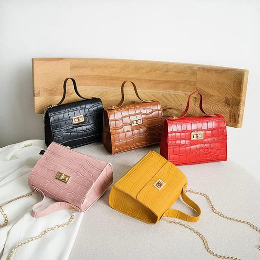 Eboo Crocodile Pattern Handbag Small Bag Women Ladies Hand Bags Versatile Small Square Bag