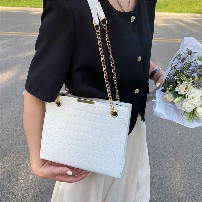 Eboo Luxury Crocodile Pattern PU Leather Crossbody Bag – Square Shoulder Handbag for Women