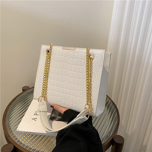 Eboo Luxury Crocodile Pattern PU Leather Crossbody Bag – Square Shoulder Handbag for Women