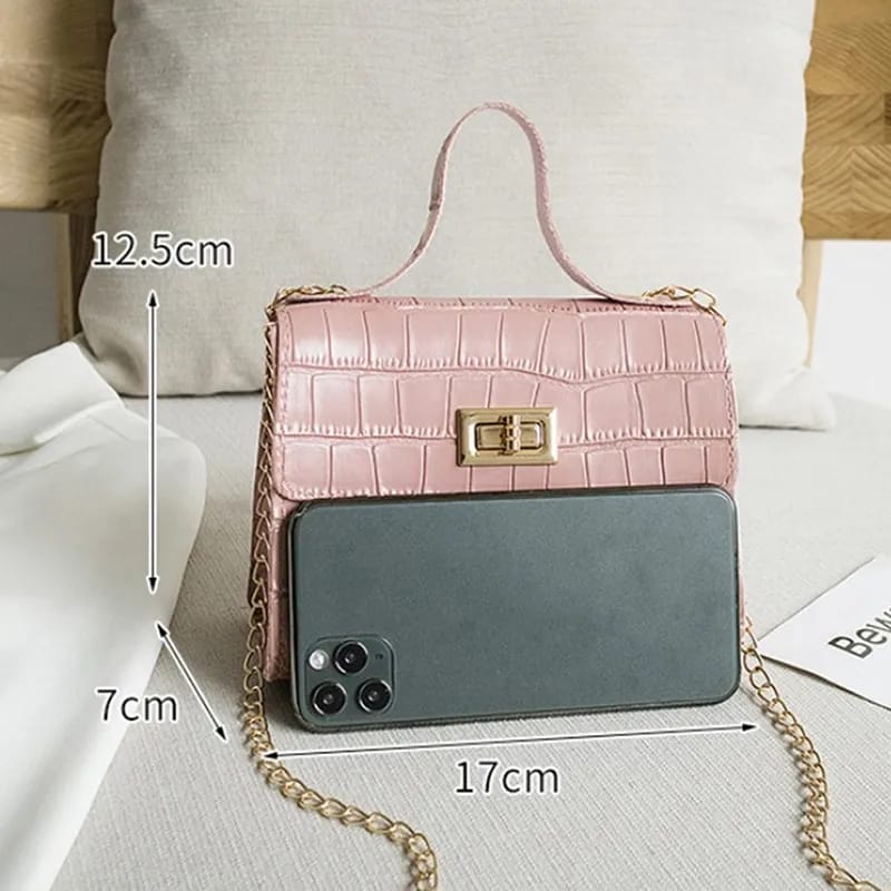 Eboo Crocodile Pattern Handbag Small Bag Women Ladies Hand Bags Versatile Small Square Bag