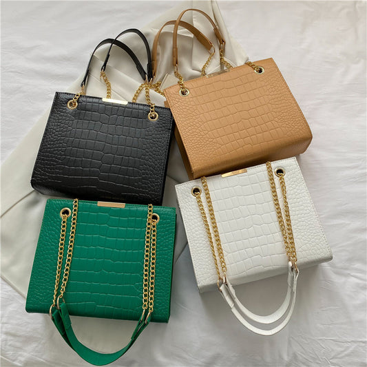 Eboo Luxury Crocodile Pattern PU Leather Crossbody Bag – Square Shoulder Handbag for Women