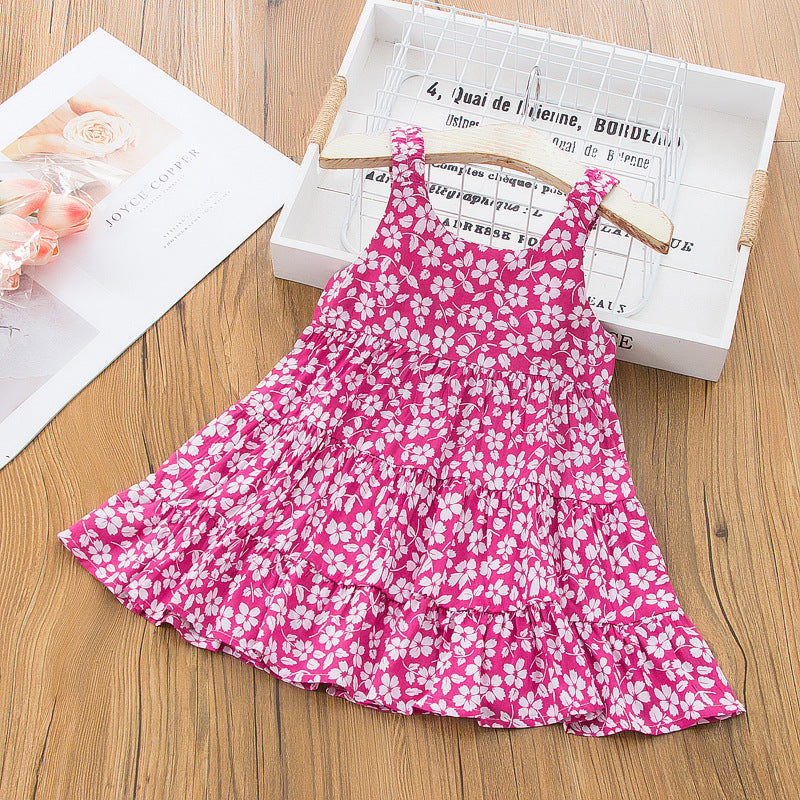 Eboo Baby Girl’s Red and White Floral Summer Dress