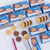 6 Pcs/box Creative Biscuit Rubber Eraser