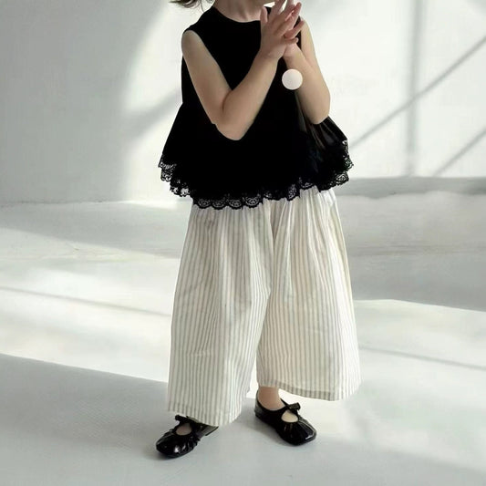 Eboo Elegant 2-piece Black western Top and  wide-leg pants