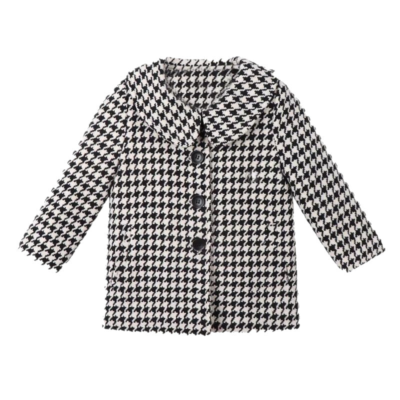 Eboo Kids' Black and White Houndstooth Print Coat / Jacket