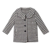 Eboo Kids' Black and White Houndstooth Print Coat / Jacket
