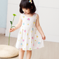 Eboo White Baby Girl Sundress with Crown Print