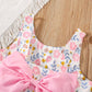 Eboo Baby Girl Summer Flower Printed Bowknot Dress (PINK).