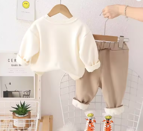 Eboo Casual Smile Print Kids 2-Piece Set – Cozy Sweatshirt & Pants