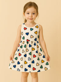 Eboo Princess Multi-Heart Printed Frock for Baby Girls