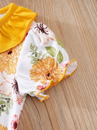 Eboo Baby Floral Print Short Sleeve Romper