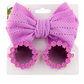 Eboo Baby Girls Fashion Cute Sleeveless Sweet Heart Print Dress Bag Set (PURPLE)