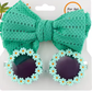 Eboo Flower Sunglasses with Bow Headband Set for Kids and Toddlers, Perfect for Summer Parties and Costumes
