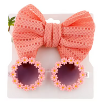 Eboo Cute Sleeveless Heart Print Dress+Bag Set (ORANGE).