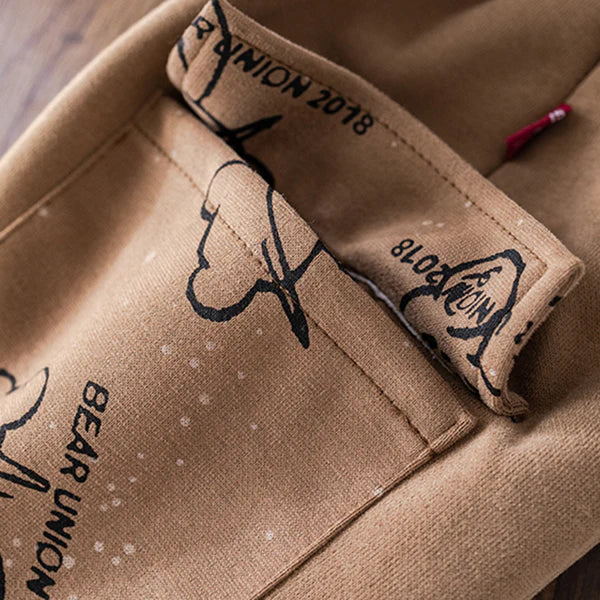 Eboo Boys Bear Printed Sweatshirt With Sling Bag & Jogger Co-ord Set