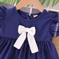 Eboo cotton dress Ruffle Ribbon Blue Cute Summer Dress