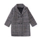 Eboo Classic Checkered Long Winter Coat (GREY)