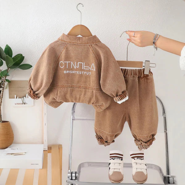 Eboo Boys Light Wash Shirt With T-Shirt And Denim Trouser Sets