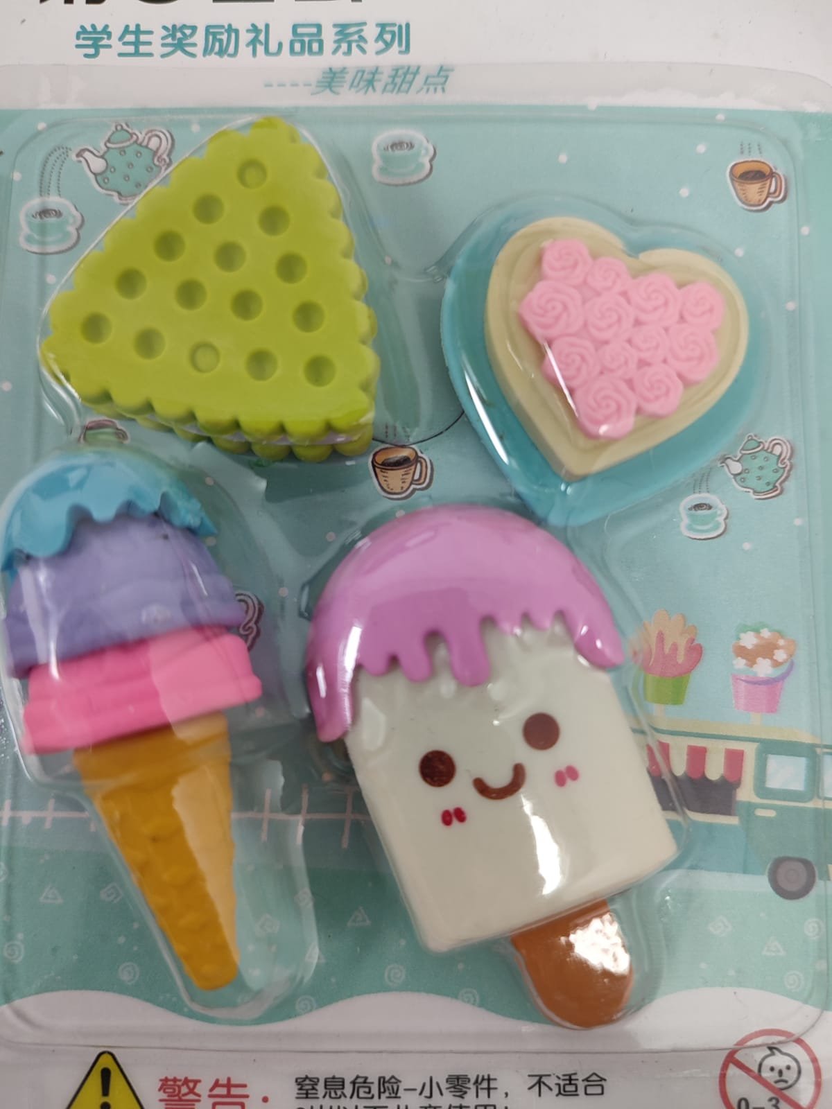 4Pcs /Set Ice-Cream and Cake Eraser