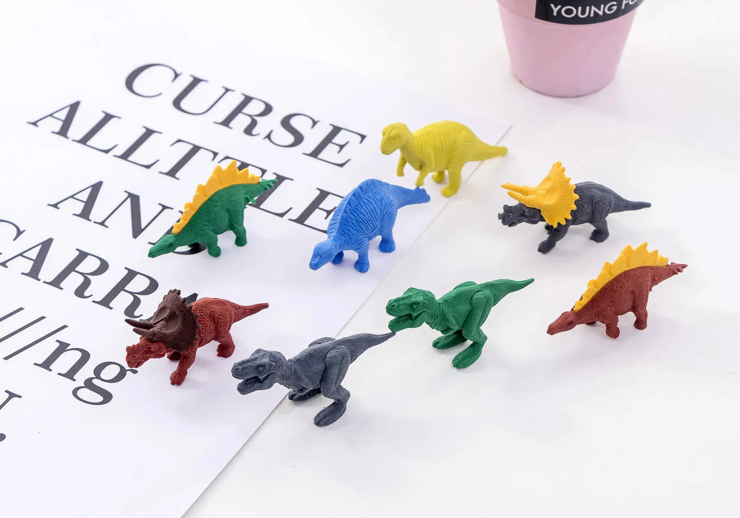 4 Pcs/Lot Creative Cute Assembled Dinosaur Eraser Set Students Eraser Stationery Gift Wholesale