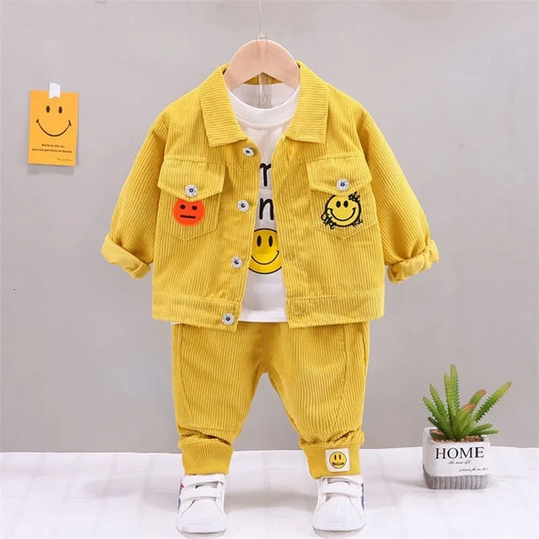 Baby BoyÃ¢??s Yellow Corduroy Jacket & Pants Set