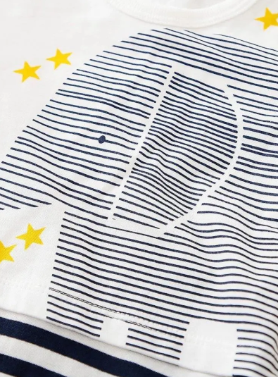 Eboo Baby Elephant Cartoon Stripe Rompers