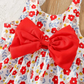 Eboo Toddler Baby Girl Summer Sleeveless Flying Sleeve Printed Bowknot Dress