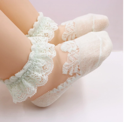 Eboo Cute Lace Flower Mesh Summer Baby Socks Cotton Baby Girl Socks