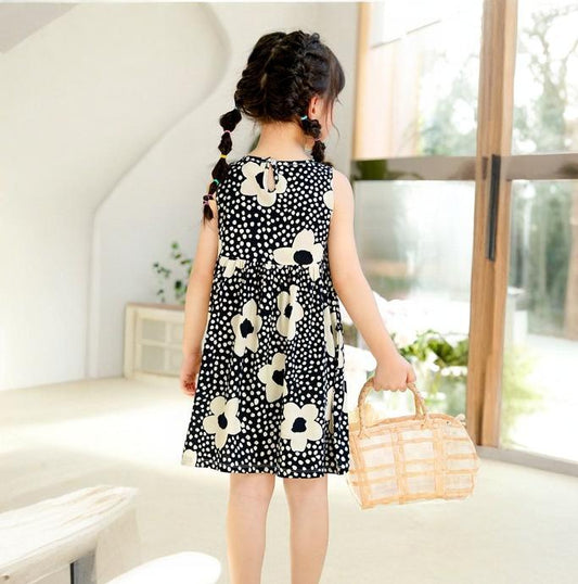 Eboo Baby Girl Dress Sleeveless Cotton Flower Dress Children Clothes Wear Summer Princess Dress for Kids Girls