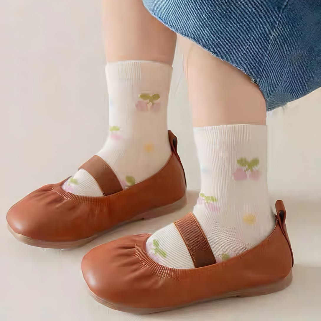 Eboo New Kids' Crew Socks, 5-Pair Set, High-Quality Cotton