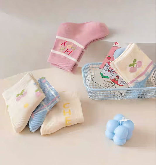 Eboo New Kids' Crew Socks, 5-Pair Set, High-Quality Cotton