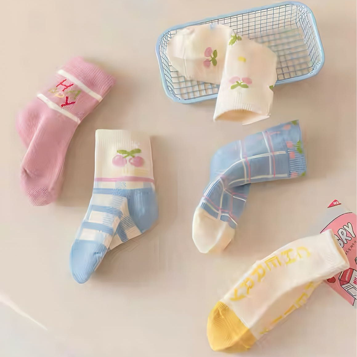 Eboo New Kids' Crew Socks, 5-Pair Set, High-Quality Cotton