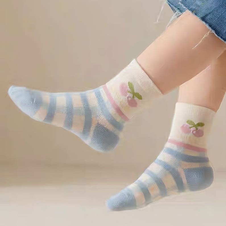 Eboo New Kids' Crew Socks, 5-Pair Set, High-Quality Cotton