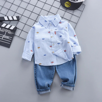 Eboo Blue Denim 2pc Jeans and Shirt Set