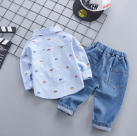 Eboo Blue Denim 2pc Jeans and Shirt Set